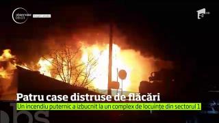 Incendiu PUTERNIC la un complex de locuinţe din Capitală! OPT echipaje de pompieri au intervenit pentru stingerea flăcărilor