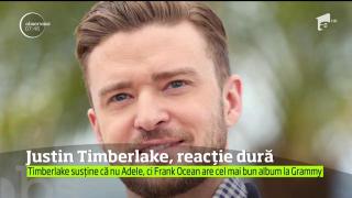 Justin Timberlake este nemulţumit de decernarea premiilor Grammy: "Adele NU merita să câştige premiul pentru albumul anului"