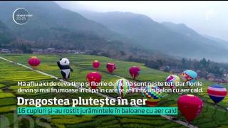 16 cupluri din China s-au căsătorit în baloane cu aer cald
