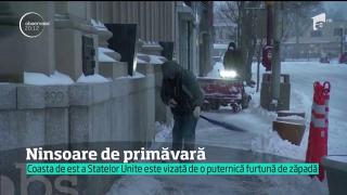 Coasta de Est a Statelor Unite este vizată de o puternică furtună de zăpadă