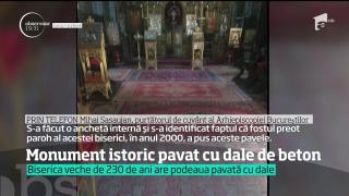 Monument istoric pavat cu dale de beton! Imaginile cu construcţia au ajuns virale