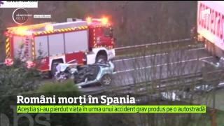 Doi români MORŢI, în urma unui grav accident pe o autostradă din nordul Spaniei (VIDEO)
