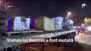 Statuia faraonului Ramses al II-lea, transportată la Muzeul Egiptean din Cairo