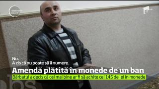 Amendă achitată cu o SACOŞĂ DE MONEDE! Aşa a plătit un buzoian o sancţiune de 145 lei dată de Poliţia Locală
