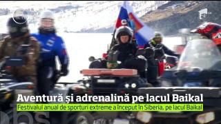 Senzaţii tari pe gheaţă. În Siberia, pe lacul Baikal, a început festivalul anual de sporturi extreme
