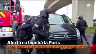 Alertă cu bombă la Tribunalul din Paris. Zona este verificată de genişti şi câini special antrenaţi
