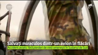 Groază în Sudanul de Sud: Un avion cu 44 de oameni la bord A LUAT FOC după o aterizare forţată. 23 de persoane au ajuns la spital