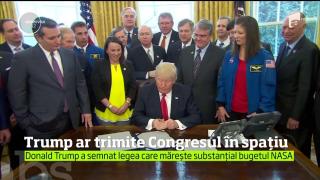 Donald Trump ar trimite Congresul american în spaţiu. El ar vrea şi accelerarea programului de trimitere al unui echipaj uman pe Marte