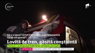 Supravieţuire MIRACULOASĂ: O femeie de 70 ani a fost lovită de tren. Pompierii au găsit-o MUTILATĂ, dar CONŞTIENTĂ