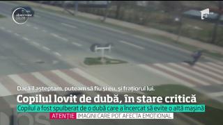 Băieţel de 9 ani din Vaslui SPULBERAT de o dubă, pe trotuar. Copilul este în stare critică