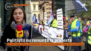 Poliţiştii au pichetat din nou, Ministerul Muncii. Un protest de AMPLOARE va avea loc mâine, de Ziua Poliţiei