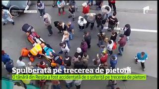 O tânăra din Reşiţa a fost accidentată de o şoferiţă pe trecerea de pietoni
