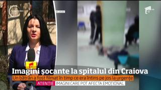 Imagini ŞOCANTE la Spitalul de Urgenţă din Craiova: Un bătrân întins pe jos a fost IGNORAT de personalul spitalului