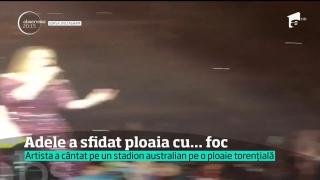 Adele a cântat pe un stadion australian pe o ploaie torențială