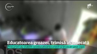 Patroana grădiniţei din Bucureşti care a bruscat şi lovit fără milă mai mulţi copii a fost trimisă în judecată!