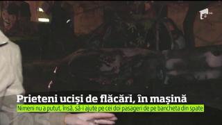O glumă le-a fost FATALĂ! Doi tineri ARŞI DE VII, după ce şoferul s-a izbit cu maşina de un copac şi a fugit