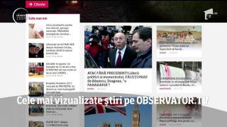 Cele mai vizualizate știri pe Observator.TV