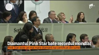 RECORD MONDIAL! Faimosul diamant "Pink Star", vândut cu peste 70 de milioane de dolari la Hong Kong