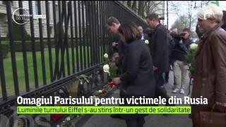 OMAGIU pentru victimele atentatului de la Sankt-Petersburg! Luminile Turnului Eiffel s-au stins la Paris