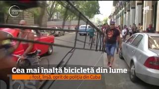 Cea mai înaltă bicicletă din lume a circulat pe străzile din capitala Cubei