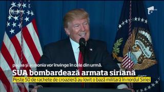 Siria, BOMBARDATĂ de Statele Unite cu aproape 60 de rachete de croazieră lansate asupra unei baze aeriene (VIDEO)