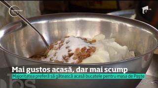Pregătiri pentru MASA DE PAŞTE. Românii vor bucate gătite acasă şi nu să le ia gata făcute, chiar dacă ies mai scump
