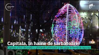 OUĂ GIGANT şi IEPURAŞI, în centrul Bucureştiului. Cum arată capitala decorată pentru Paște