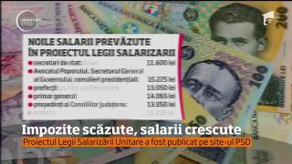 Legea salarizării: impozite mai mici pe salarii mai mari! (VIDEO)
