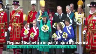Regina Elisabeta a împărțit bani în biserică