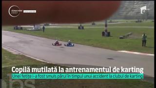 DE GROAZĂ! Unei fetiţe i-a ieşit părul de sub geacă şi a fost prins de motor, în timp ce conducea un kart, la Tg. Ocna