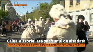 Calea Victoriei, în haine de sărbătoare. O parte din bulevard a devenit pietonală