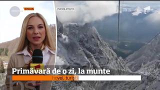 Zăpada şi frigul din toiul primăverii le-au scurtat vacanţa celor aflaţi pe Valea Prahovei (VIDEO)