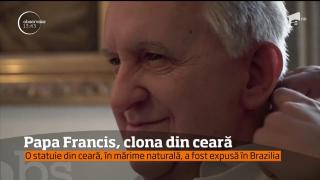 Chipul lui Papa Francis, imortalizat în ceară! Sculptura le-au dat fiori credincioşilor din Brazilia (VIDEO)