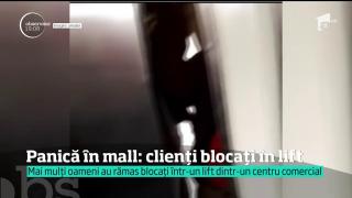 Momente de panică într-un mall din Capitală. Mai multe persoane, inclusiv un bebeluş, au rămas blocaţi într-un lift, aproape o oră