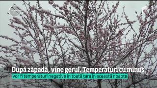 După zăpadă, vine gerul. Temperaturi cu minus în această noapte, în aproape toată ţara