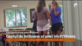 GEST IMPRESIONANT! O învăţătoare din Statele Unite şi-a donat un rinichi pentru o fetiţă care i-a devenit elevă