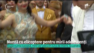 Nuntă cu ELICOPTERE la Giurgiu! Doi miri, ambii adolescenţi, duşi la altar în zbor!