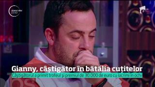 Gianny Bănuţă, elevul lui Cătălin Scărlătescu, a câştigat cel de-al treilea sezon al emisiunii "Chefi la cuţite"