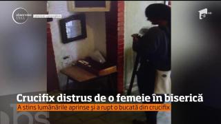 Imagini revoltătoare, într-o biserică din Mehedinţi. O femeie a distrus tot ce i-a ieşit în cale (VIDEO)