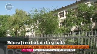 O învăţătoare a fost filmată bătând elevii, la aceeaşi şcoală la care acum părinţii acuză şi un învăţător că l-a luat la şuturi pe un copil
