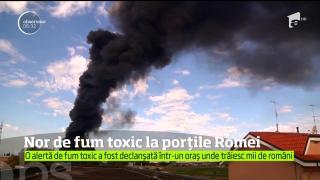 INCENDIU URIAŞ într-o localitate din Roma. Peste trei MII de ROMÂNI trăiesc acolo. A fost emisă o alertă de FUM TOXIC