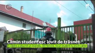 INCENDIU la un cămin studenţesc. Clădirea a fost LOVITĂ DE TRĂSNET
