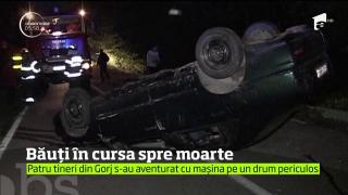 Au gonit băuţi spre moarte! Un tânăr a murit pe loc, iar altul a ajuns în stare gravă la spital, într-un accident cumplit în Gorj