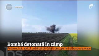 Bombă din cel de-al doilea Război Mondial, detonată pe un câmp lângă Galaţi (VIDEO)
