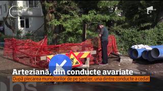 Dorel loveşte din nou! A fost POTOP pe străzi la Galaţi, însă nu din cauza vremii, ci a unei conducte sparte de câţiva muncitori