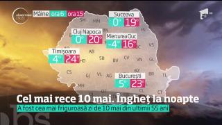Cel mai friguros 10 mai din ultimii 55 de ani! La munte a nins, iar în restul ţării temperaturile abia au trecut de 10 grade