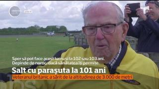 Curaj exemplar! Veteran din cel de-al Doilea Război Mondial, cea mai în vârstă persoană care sare cu paraşuta