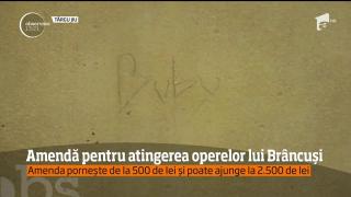 Operele lui Constantin Brâncuşi de la Târgu Jiu, protejate cu amenzi de până la 2.500 lei (VIDEO)