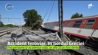 Grav accident feroviar în Grecia! Trei persoane au murit, după ce un tren a deraiat (VIDEO)