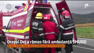 Una dintre ambulanţele SMURD din Dej nu poate fi folosită pentru că nu au fost plătite reparaţiile, în servic. Maşina e însă în perfectă stare de funcţionare